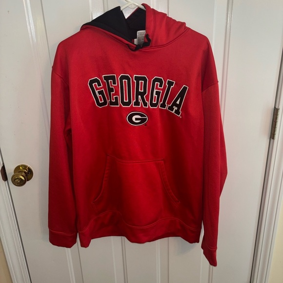 University of Georgia Hoodie Sweatshirt Red Size L Section 101 by Majestic UGA - Picture 1 of 4